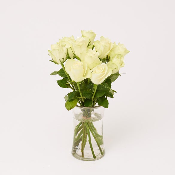 Rosebuket i hvid